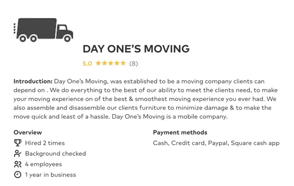 Day One's Moving LLC photo 4